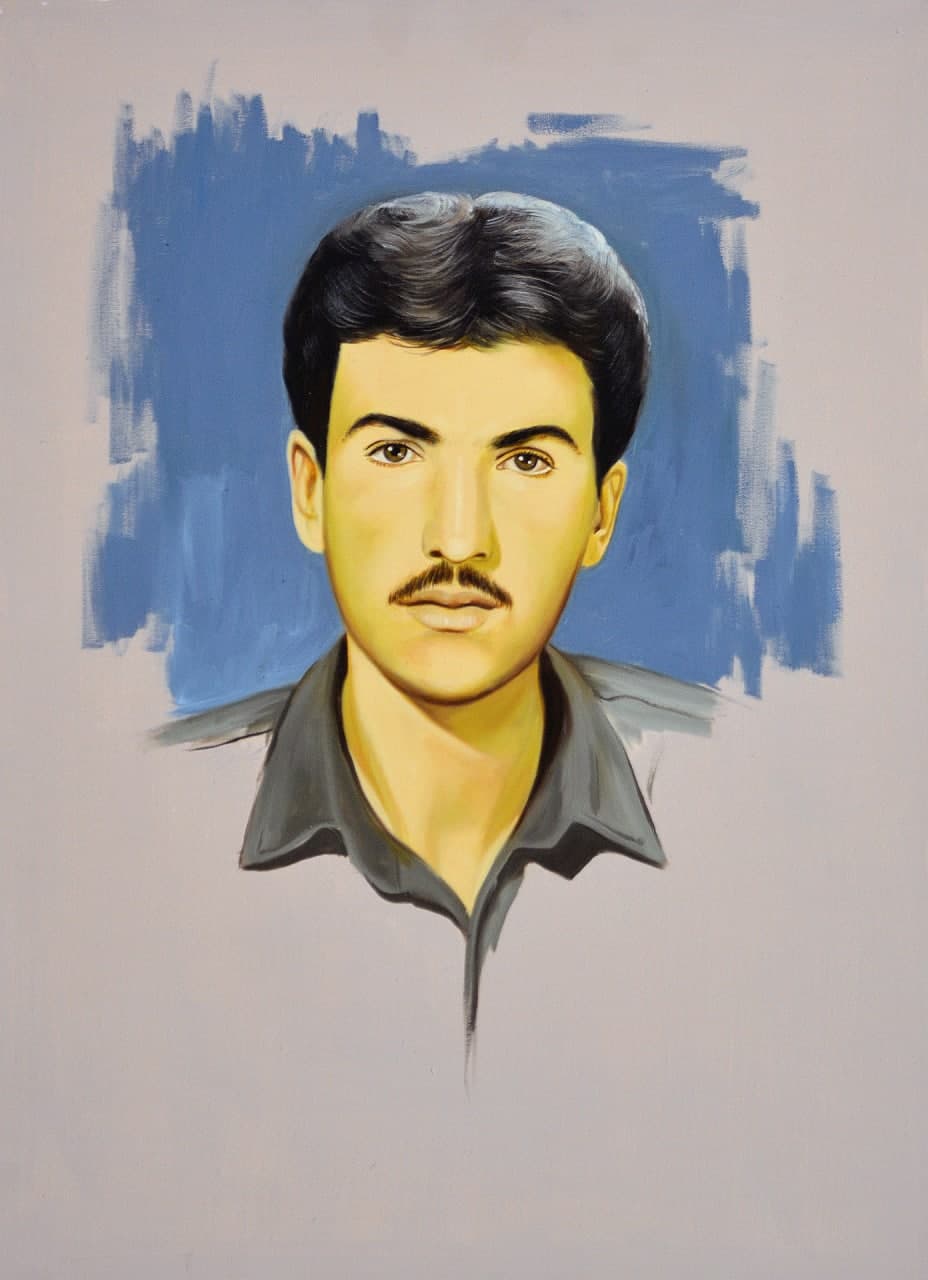 نقاشی چهره شهید مرتضی توکلی خصال